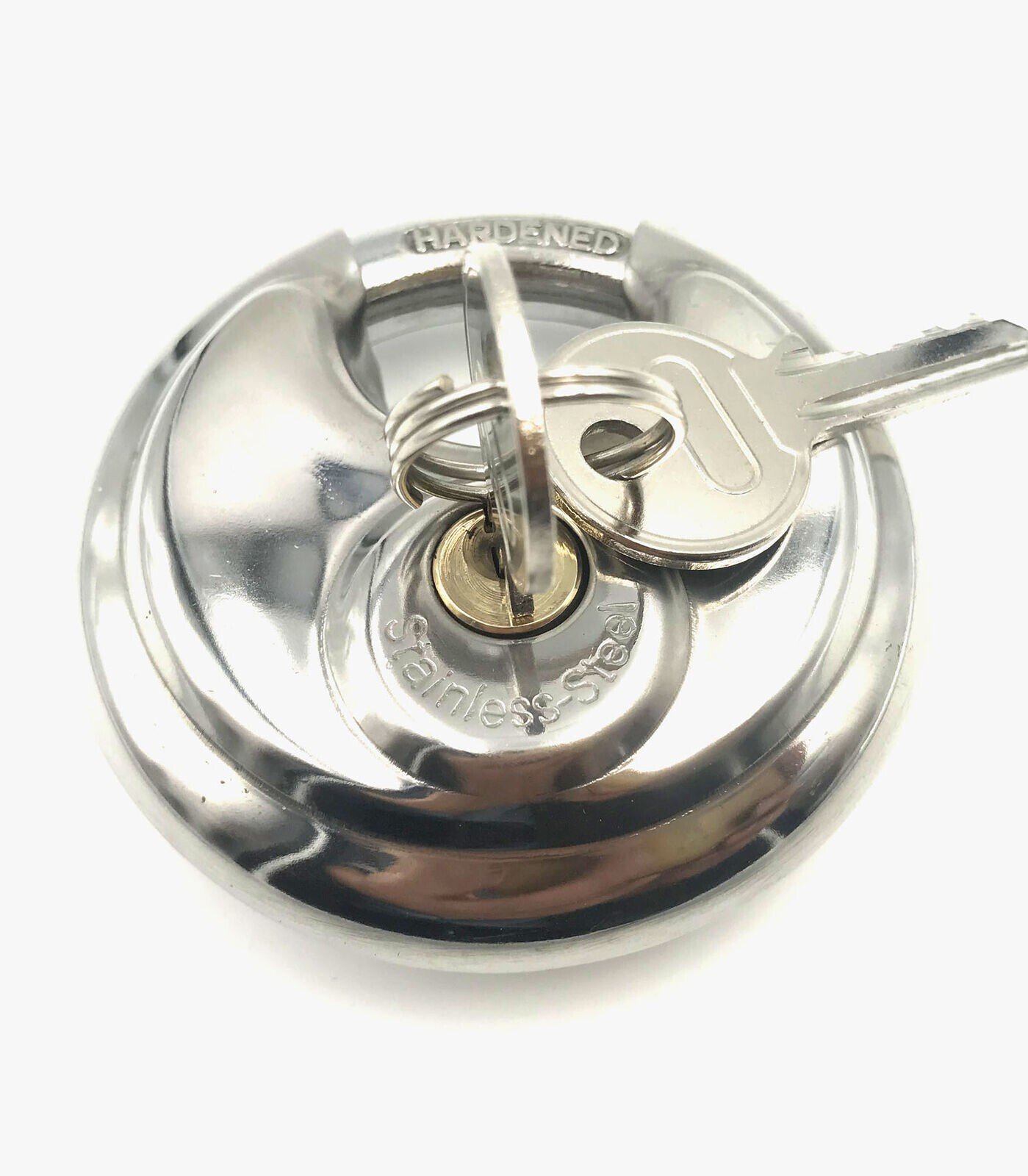 2Pcs Disc Padlock 70mm Heavy Duty Secure Outdoor Lock Waterproof stainless steel