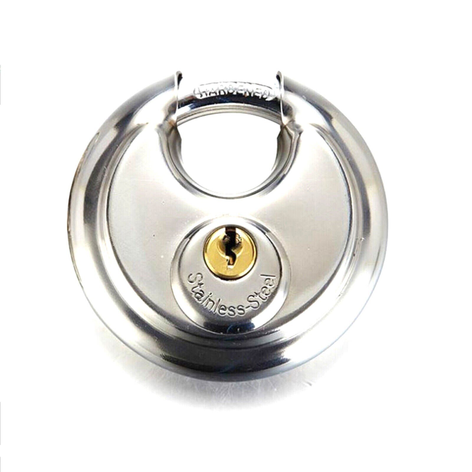2Pcs Disc Padlock 70mm Heavy Duty Secure Outdoor Lock Waterproof stainless steel