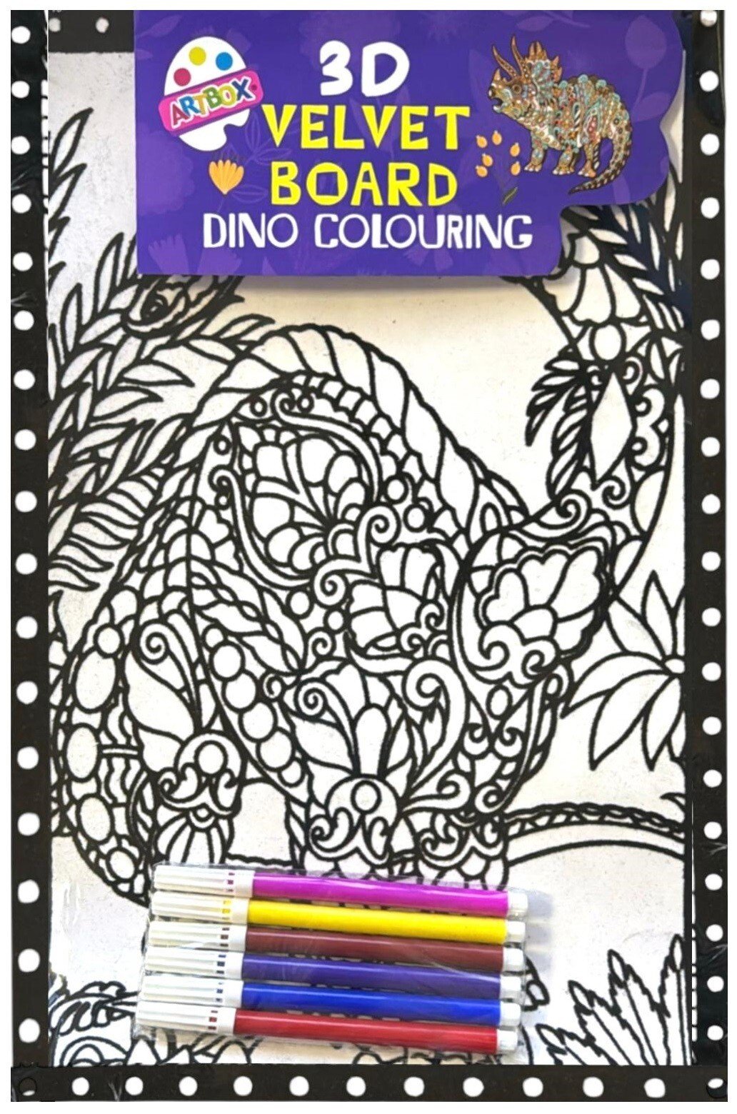 6 Pack 3D Velvet Art Colouring Board Large 10"x 15" Boys Girls Fun Art Xmas Gift