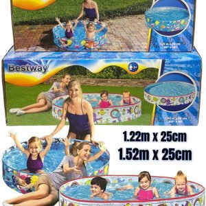 Kids Safari Outdoor Swimming Paddling Pool Quick & Easy Set Up Garden Summer Fun