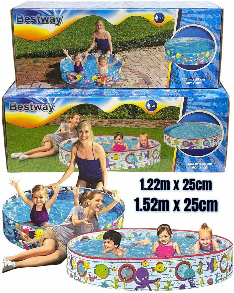 Kids Safari Outdoor Swimming Paddling Pool Quick & Easy Set Up Garden Summer Fun