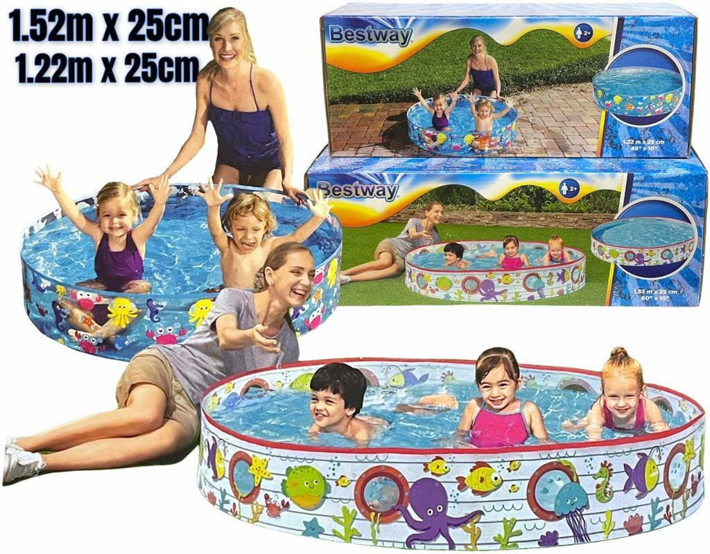 Kids Safari Outdoor Swimming Paddling Pool Quick & Easy Set Up Garden Summer Fun