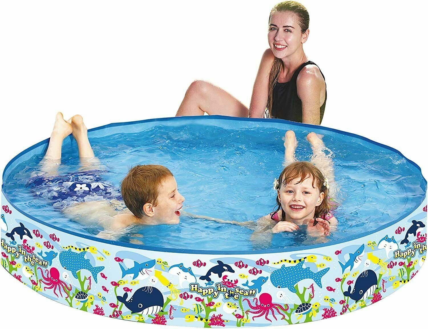 Kids Safari Outdoor Swimming Paddling Pool Quick & Easy Set Up Garden Summer Fun