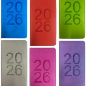 2026 Diary Slim Week To View Embossed PU Bright Colours Dates Full Year Planner