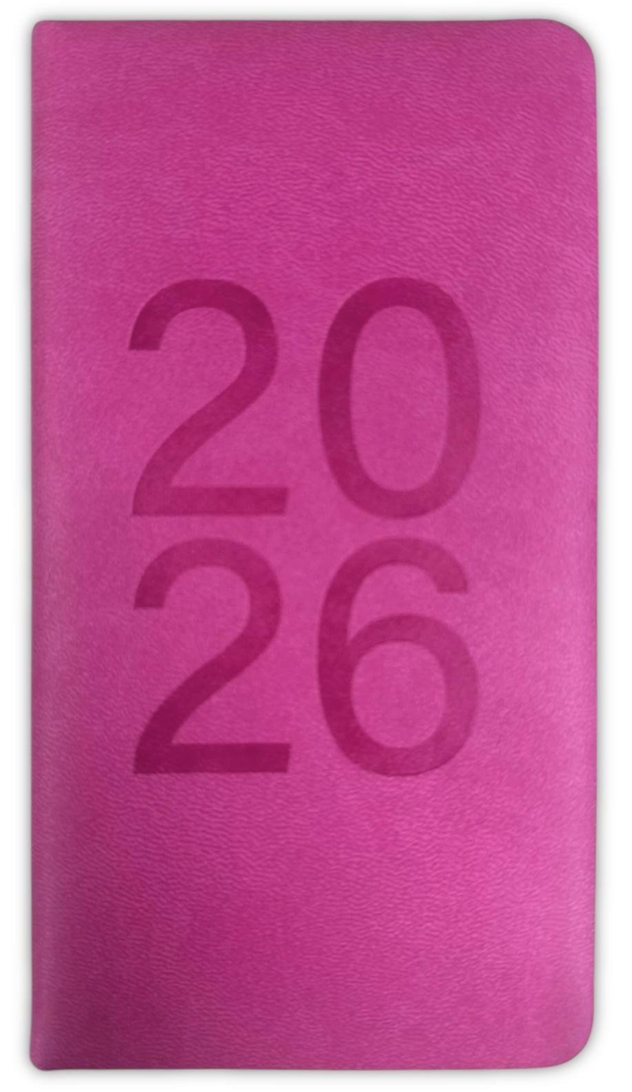 2026 Diary Slim Week To View Embossed PU Bright Colours Dates Full Year Planner