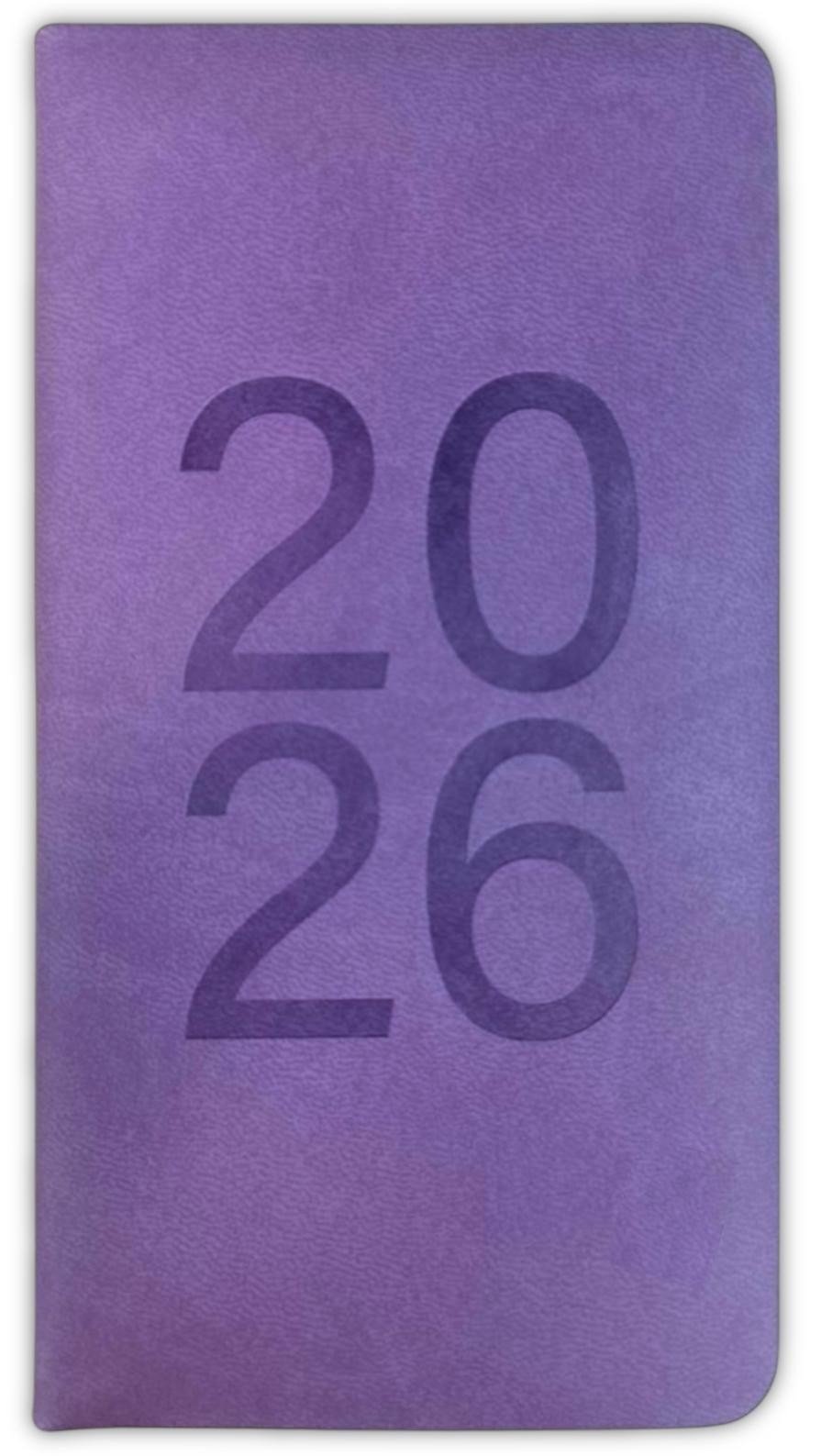 2026 Diary Slim Week To View Embossed PU Bright Colours Dates Full Year Planner