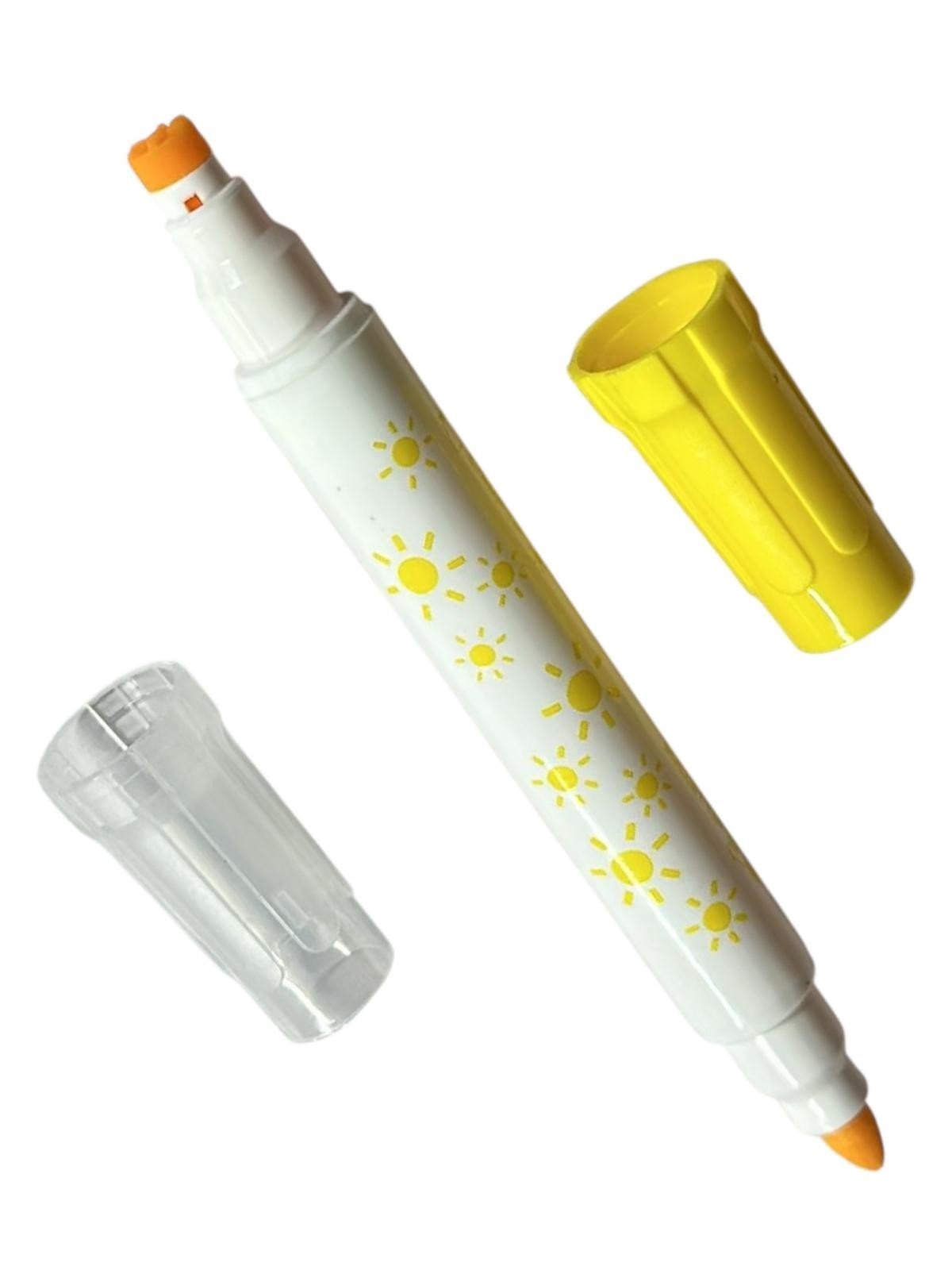 5 Double Ended Stamper Marker Pens Fibre Tips Stamps Colouring Felt Tips