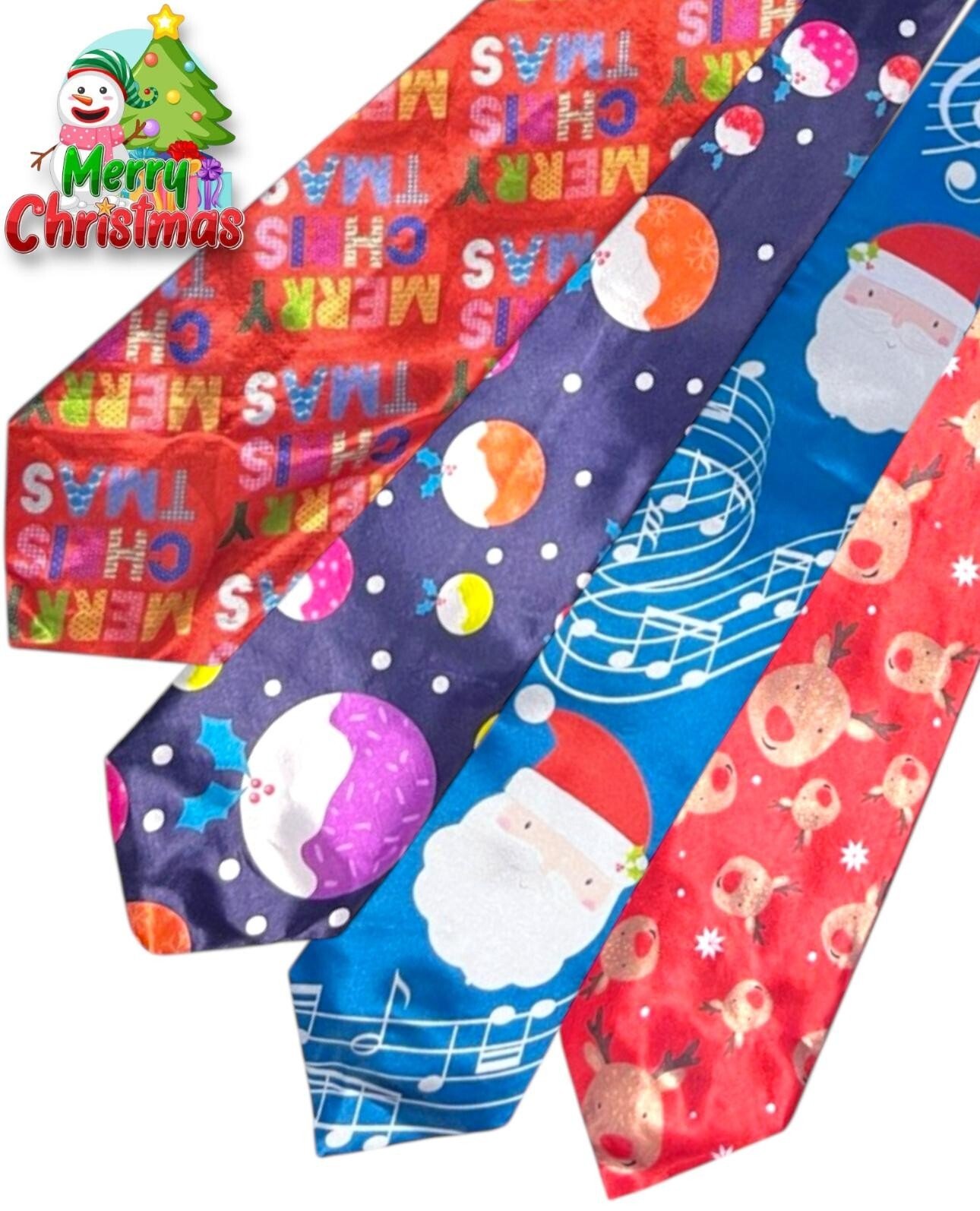 Musical (Jingle Bell) Christmas Ties Mens Novelty Gift Secret Santa Xmas Tie NEW