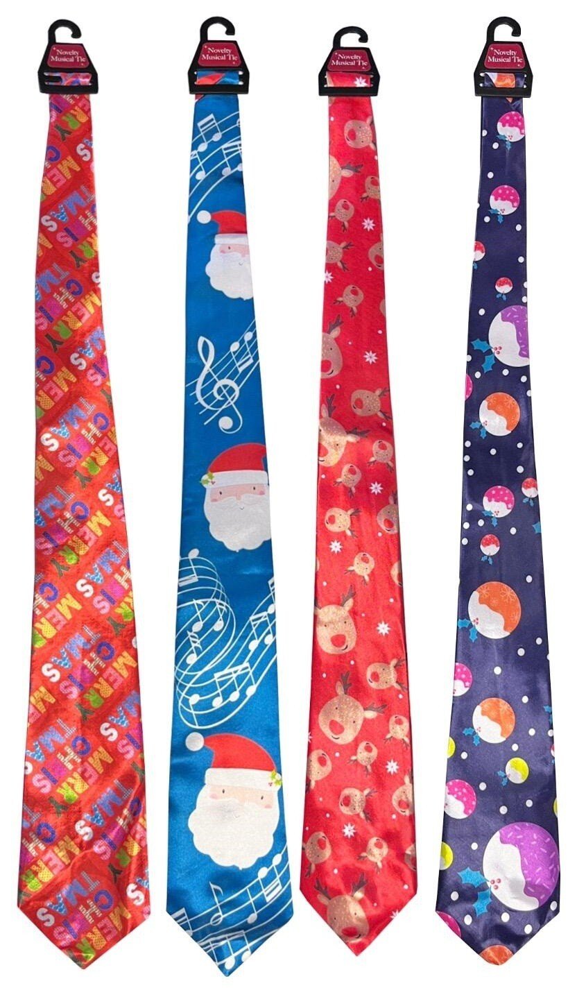 Musical (Jingle Bell) Christmas Ties Mens Novelty Gift Secret Santa Xmas Tie NEW