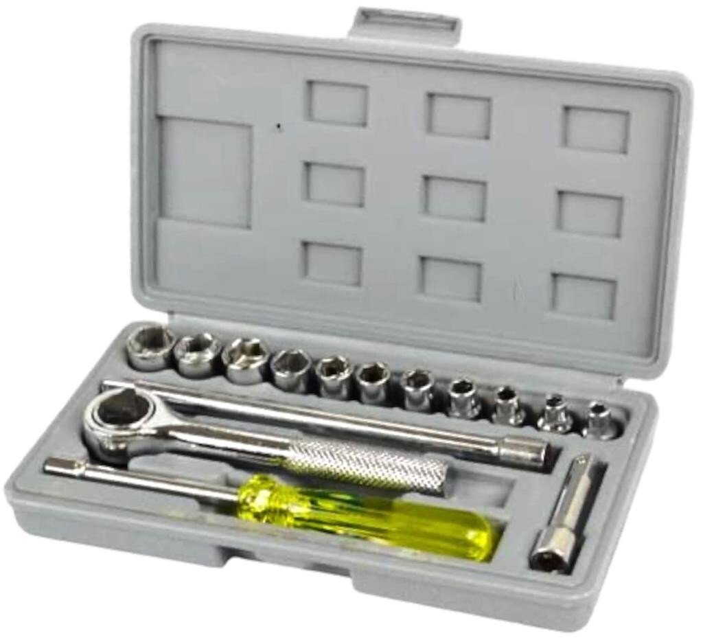 17 Pcs 1/4â€ Inch Wrench Socket Adaptors Set Handy Boxed Set Essential for Small