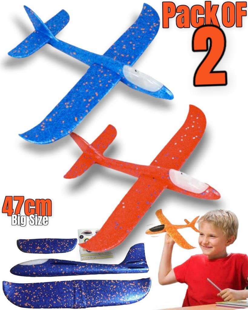 2x Plane Kids Gift Foam Glider Fly Aeromodelo Foam Aeroplane Hand Throw Airplane
