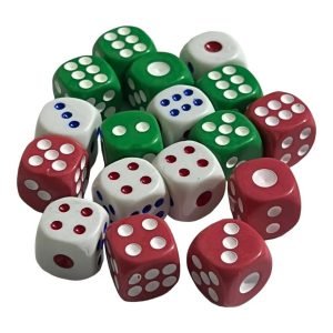 18 Pack Coloured Dice Spot 3 Colours Weight Gloss D6 Dice Set Replace Dice Set