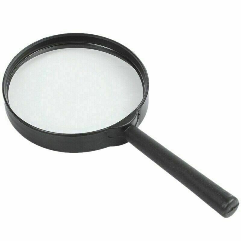 MAGNIFYING GLASS 90MM LARGE MAGNIFIER READING GLASS LENS HANDHELD UK