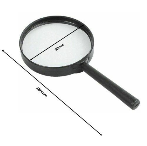 MAGNIFYING GLASS 90MM LARGE MAGNIFIER READING GLASS LENS HANDHELD UK