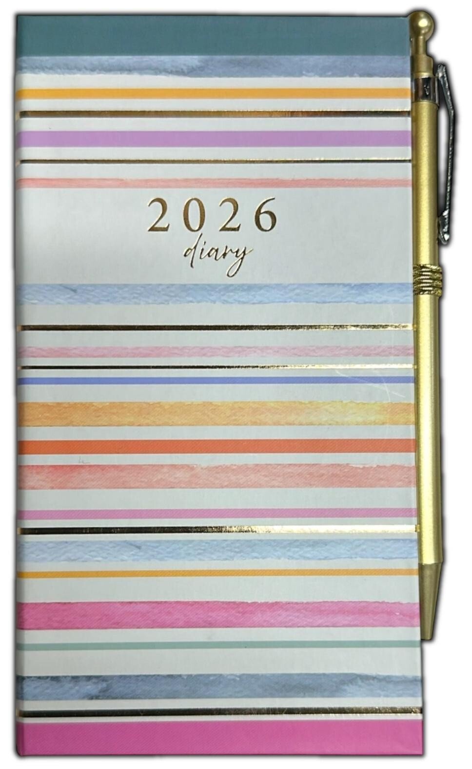 2026 DIARY SLIM LINE WEEK TO VIEW WATERCOLOR STRIPES WITH PEN FASHION DIARY