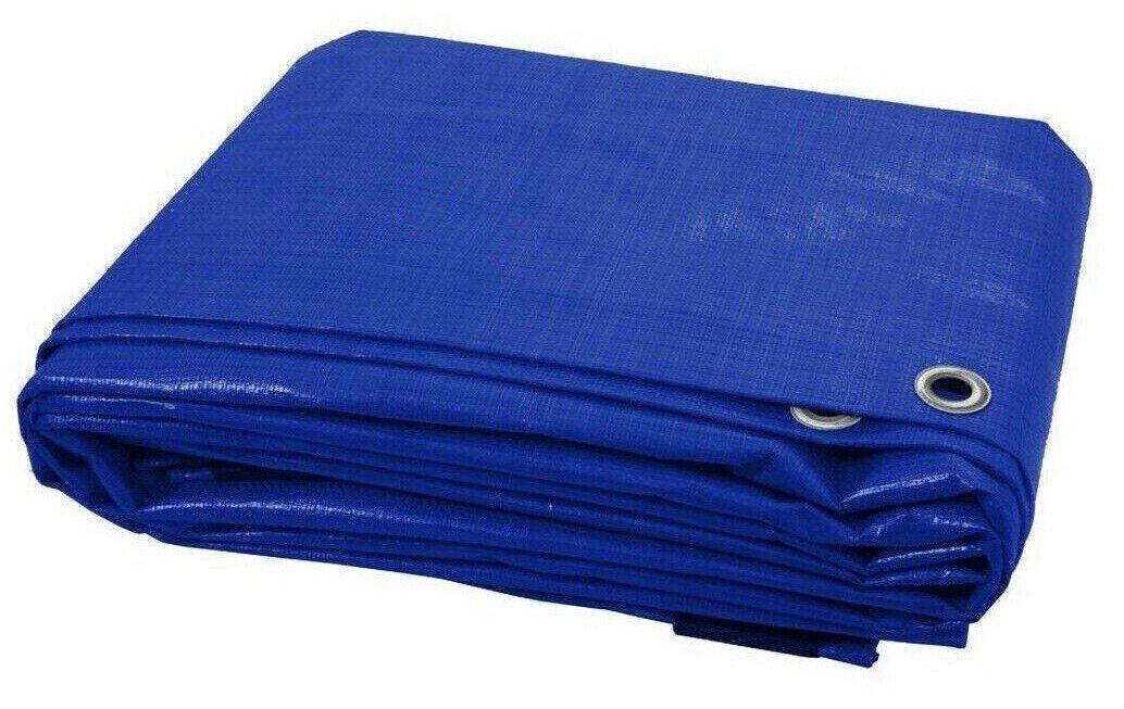 Heavy Duty Tarpaulin Waterproof Cover Tarp Ground Camping Sheet Blue