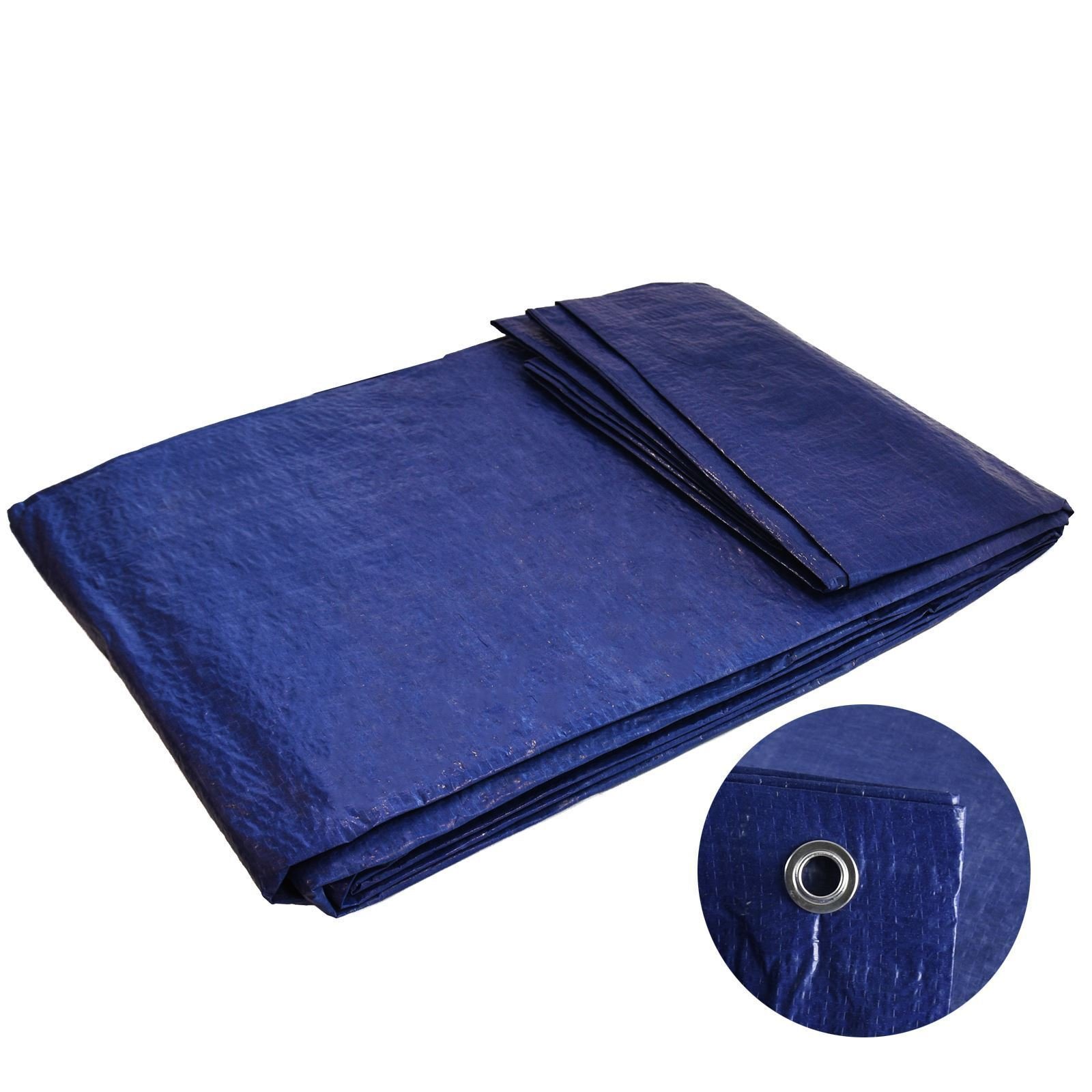 Heavy Duty Tarpaulin Waterproof Cover Tarp Ground Camping Sheet Blue