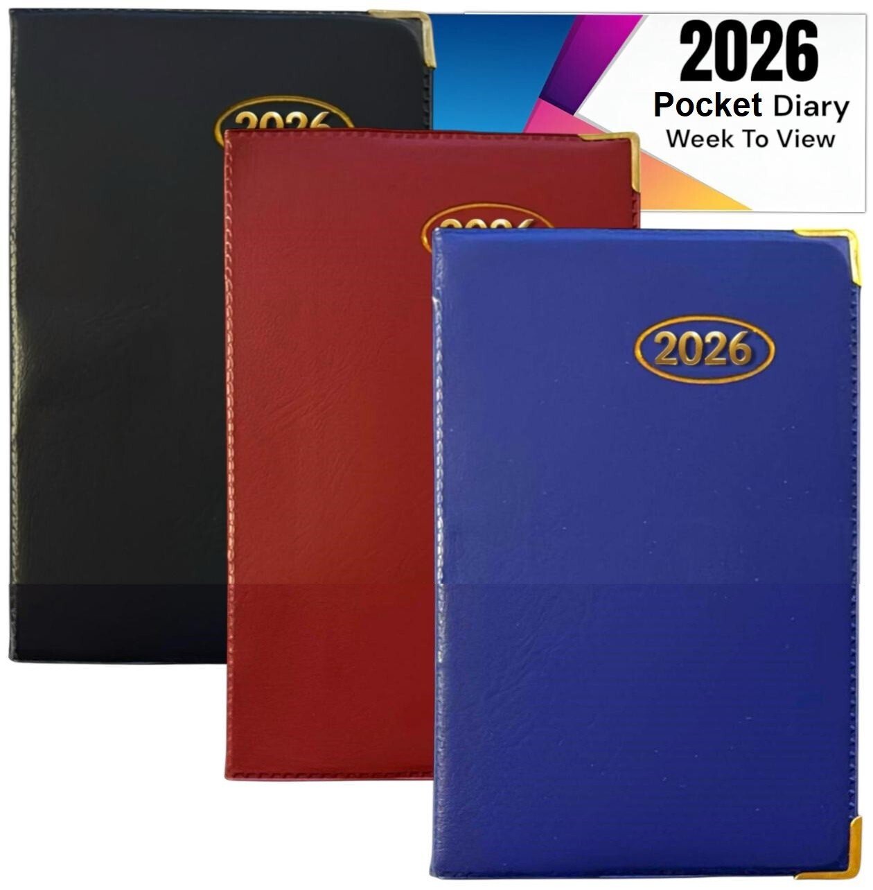 2026 Pocket Week to view Diary School Office Year Softcover Diaries Joblot 30PCK