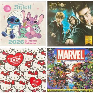 2026 Calendar Lilo & Stitch Marvel Disney Month to View Square 16 Months Planner