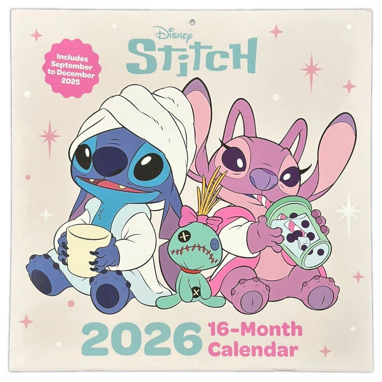 2026 Calendar Lilo & Stitch Marvel Disney Month to View Square 16 Months Planner