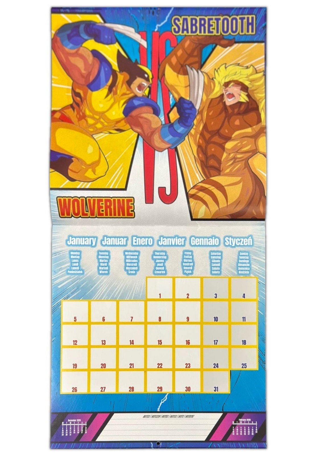 2026 Calendar Lilo & Stitch Marvel Disney Month to View Square 16 Months Planner