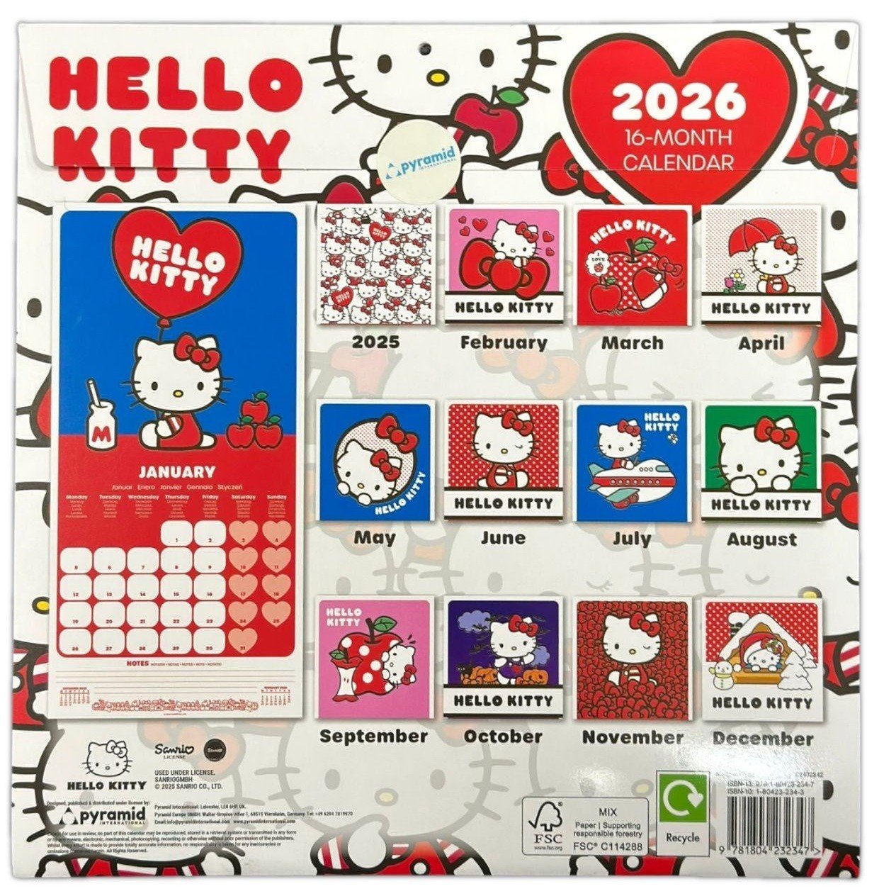 2026 Calendar Lilo & Stitch Marvel Disney Month to View Square 16 Months Planner