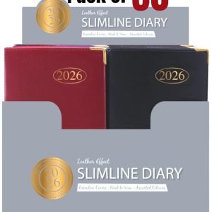 30 x 2026 DIARY SLIM / SLIM LINE METAL CORNER WEEK TO VIEW CUTE FASHION DIARY
