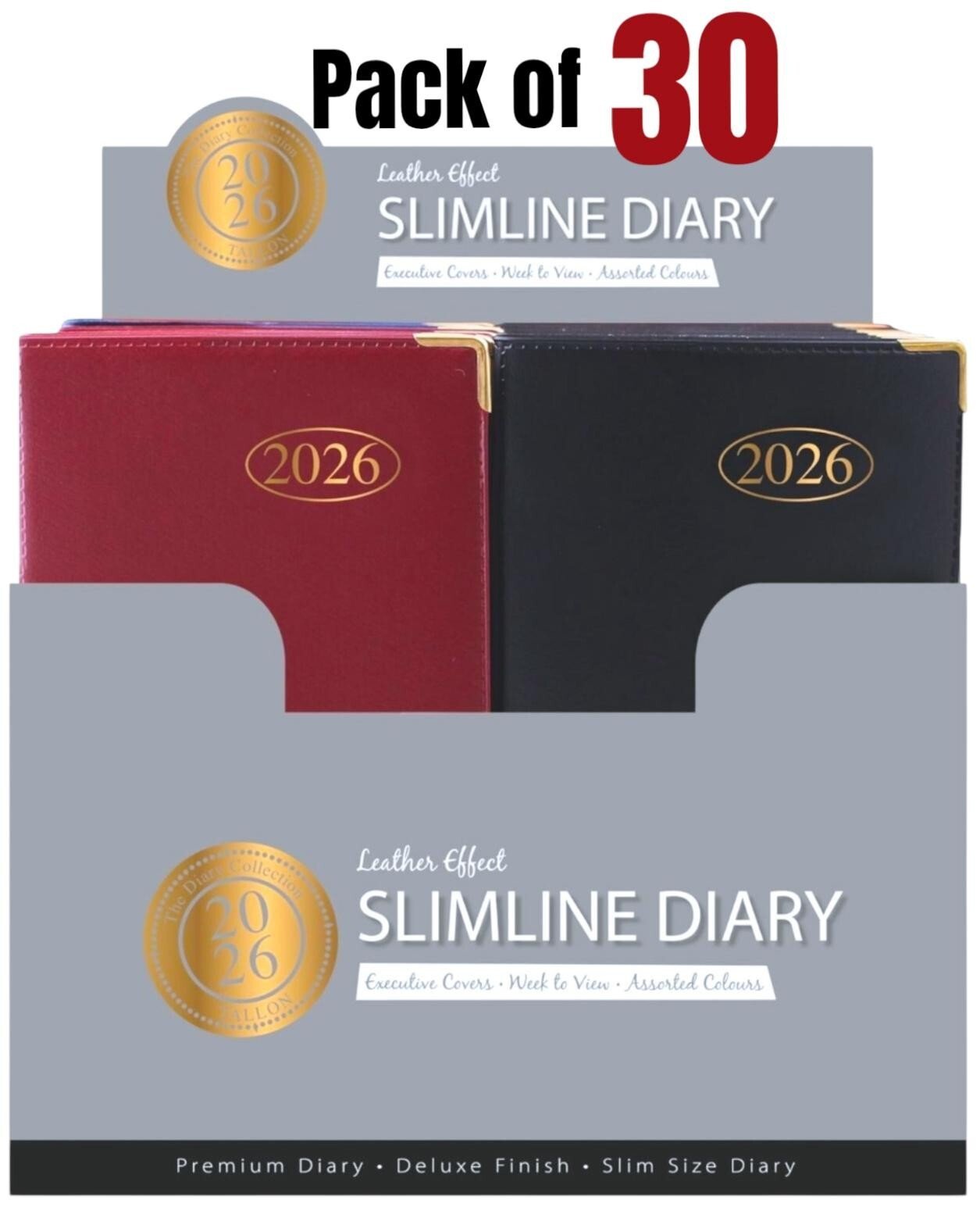 30 x 2026 DIARY SLIM / SLIM LINE METAL CORNER WEEK TO VIEW CUTE FASHION DIARY