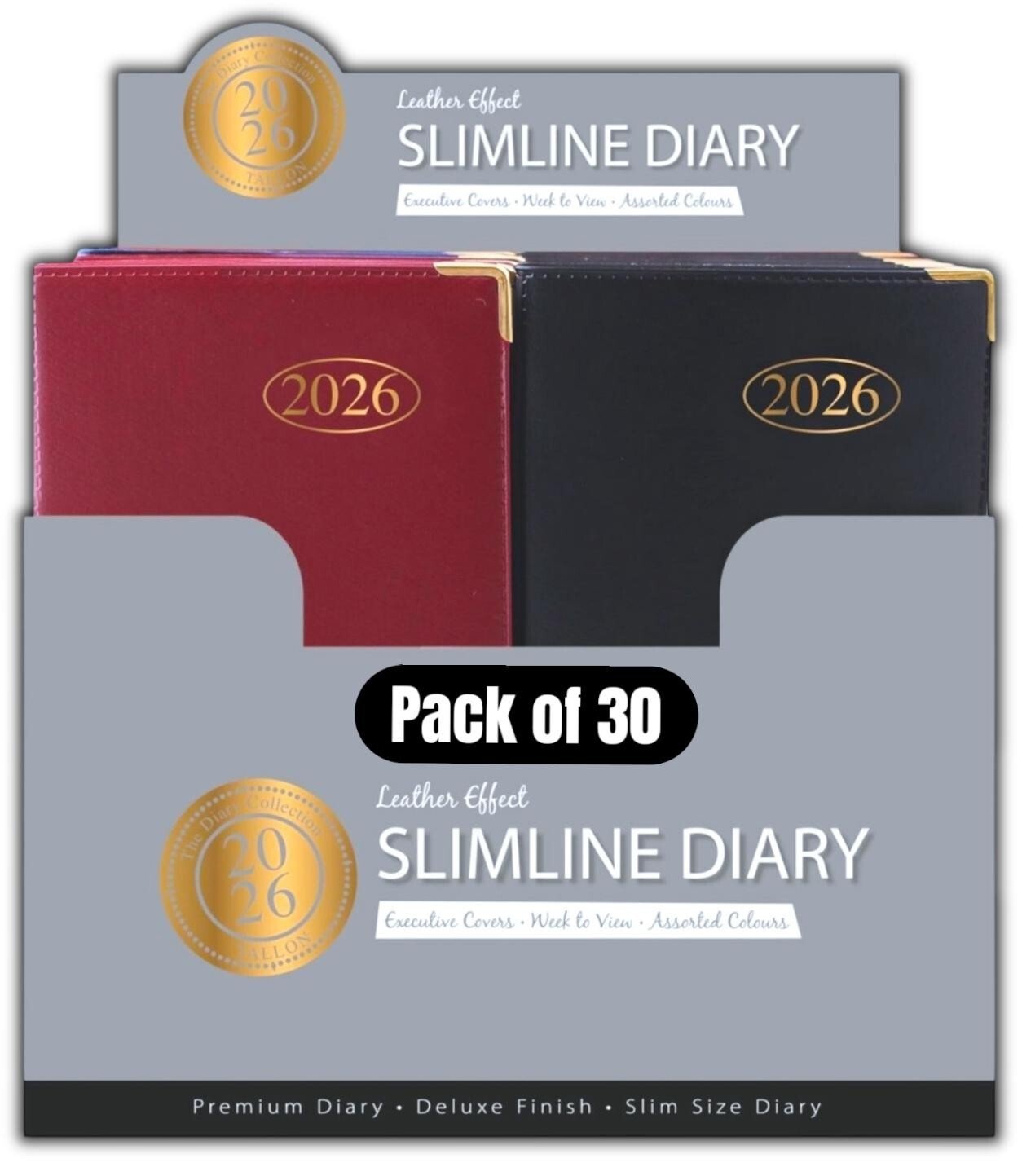 30 x 2026 DIARY SLIM / SLIM LINE METAL CORNER WEEK TO VIEW CUTE FASHION DIARY