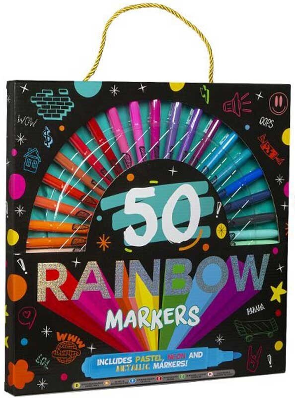 50 Rainbow Pens Set Pastel Neon Drawing Markers Colouring Art School Colour Kids