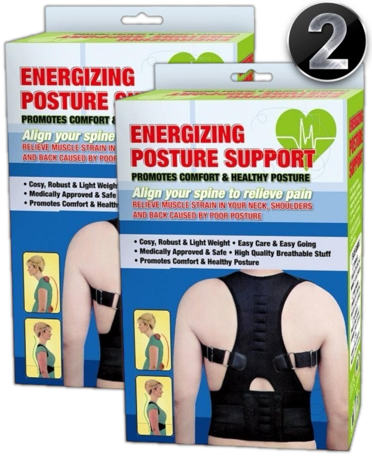 Neoprene Magnetic Posture Corrector Bad Back Lumbar Shoulder Support Belt Brace